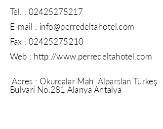 Perre Delta Hotel iletiim bilgileri
